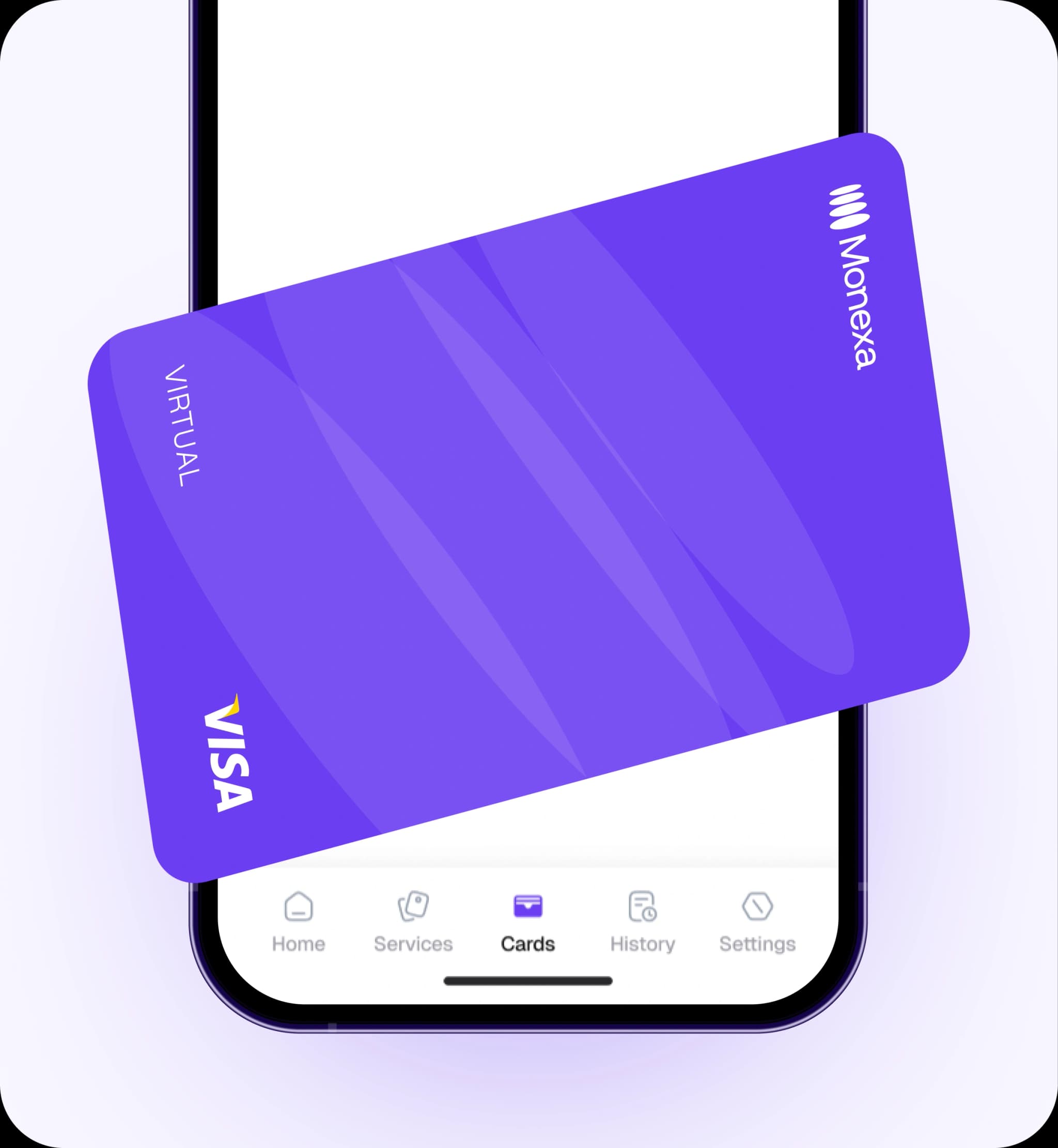 phone showing card